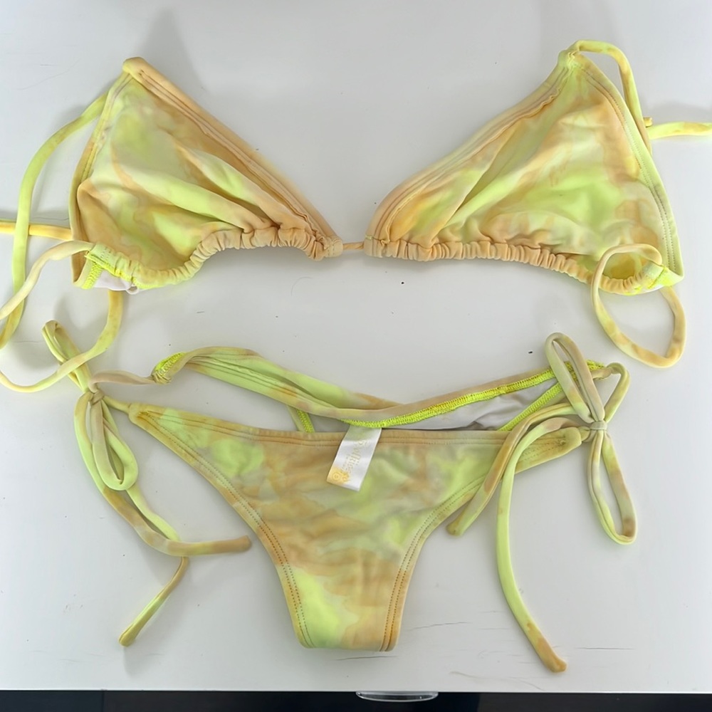 Tie Dye Yellow Bikini Set